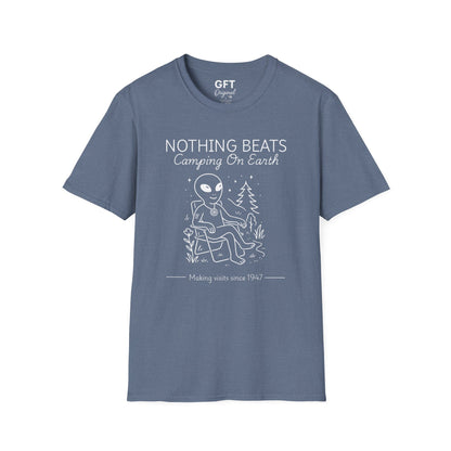 Nothing Beats Camping on Earth Stencil  - T-Shirt