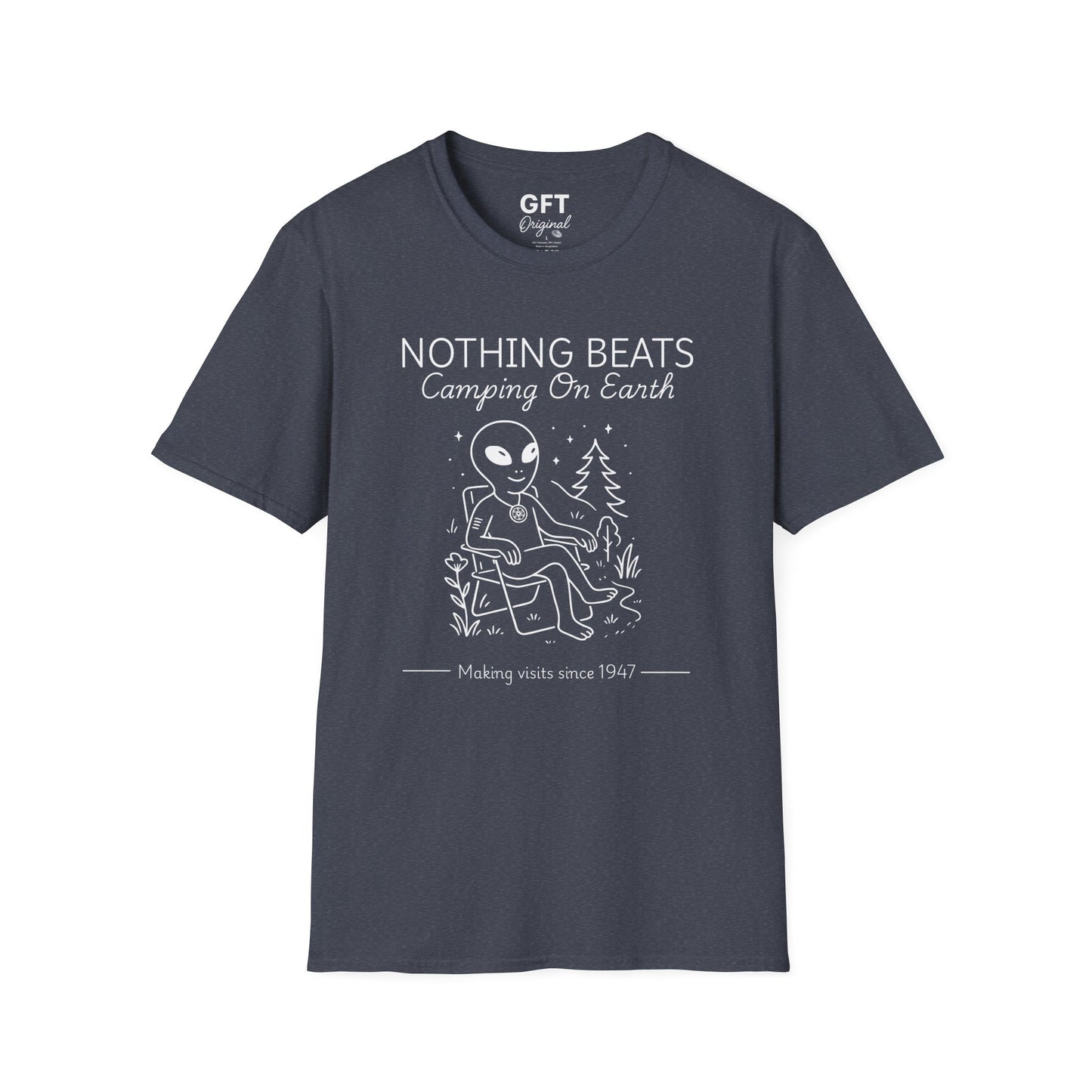 Nothing Beats Camping on Earth Stencil  - T-Shirt