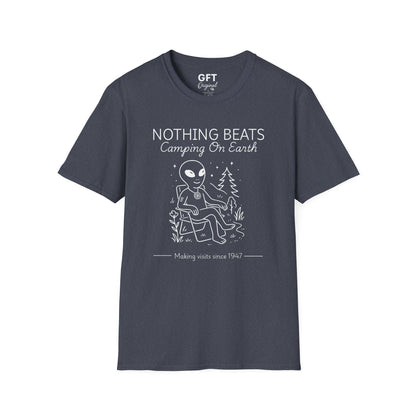 Nothing Beats Camping on Earth Stencil  - T-Shirt