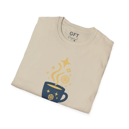 Powered by Coffee & Cosmic Light Codes - T-Shirt