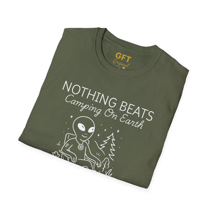 Nothing Beats Camping on Earth Stencil  - T-Shirt
