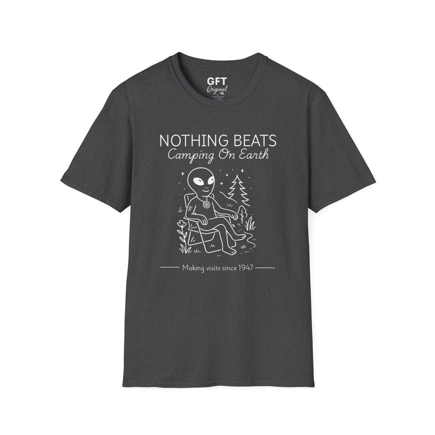 Nothing Beats Camping on Earth Stencil  - T-Shirt