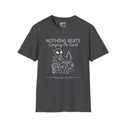 Nothing Beats Camping on Earth Stencil  - T-Shirt