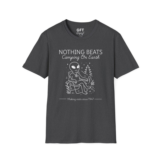 Nothing Beats Camping on Earth Stencil  - T-Shirt