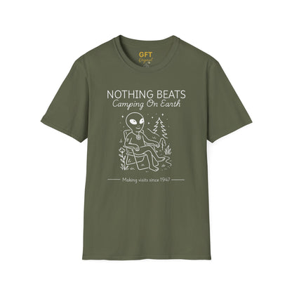 Nothing Beats Camping on Earth Stencil  - T-Shirt