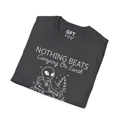 Nothing Beats Camping on Earth Stencil  - T-Shirt