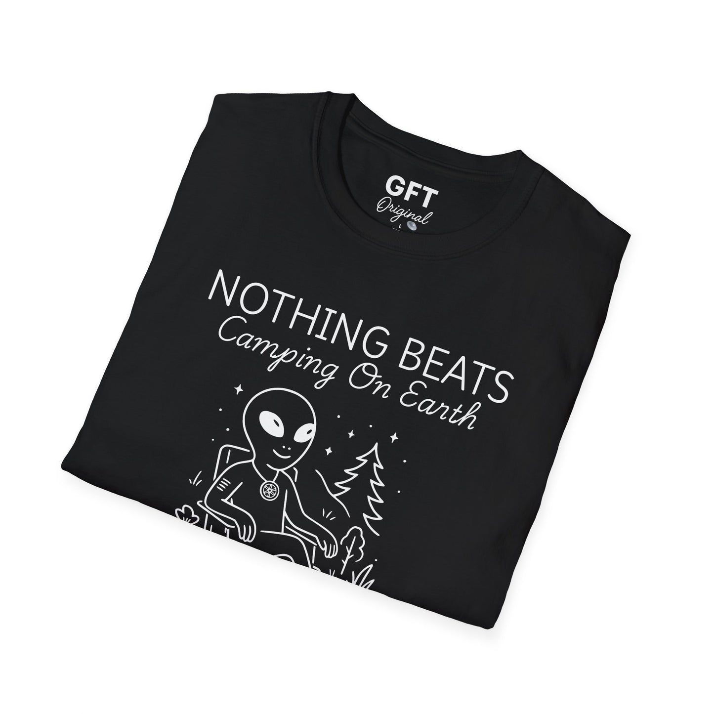 Nothing Beats Camping on Earth Stencil  - T-Shirt