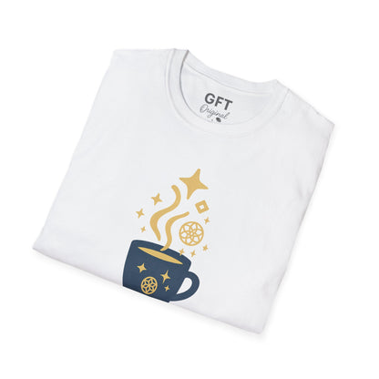 Powered by Coffee & Cosmic Light Codes - T-Shirt
