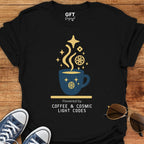 Powered by Coffee & Cosmic Light Codes - T-Shirt