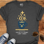 Powered by Coffee & Cosmic Light Codes - T-Shirt