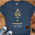 Powered by Coffee & Cosmic Light Codes - T-Shirt