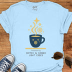 Powered by Coffee & Cosmic Light Codes - T-Shirt