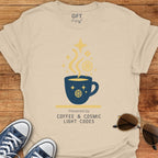 Powered by Coffee & Cosmic Light Codes - T-Shirt