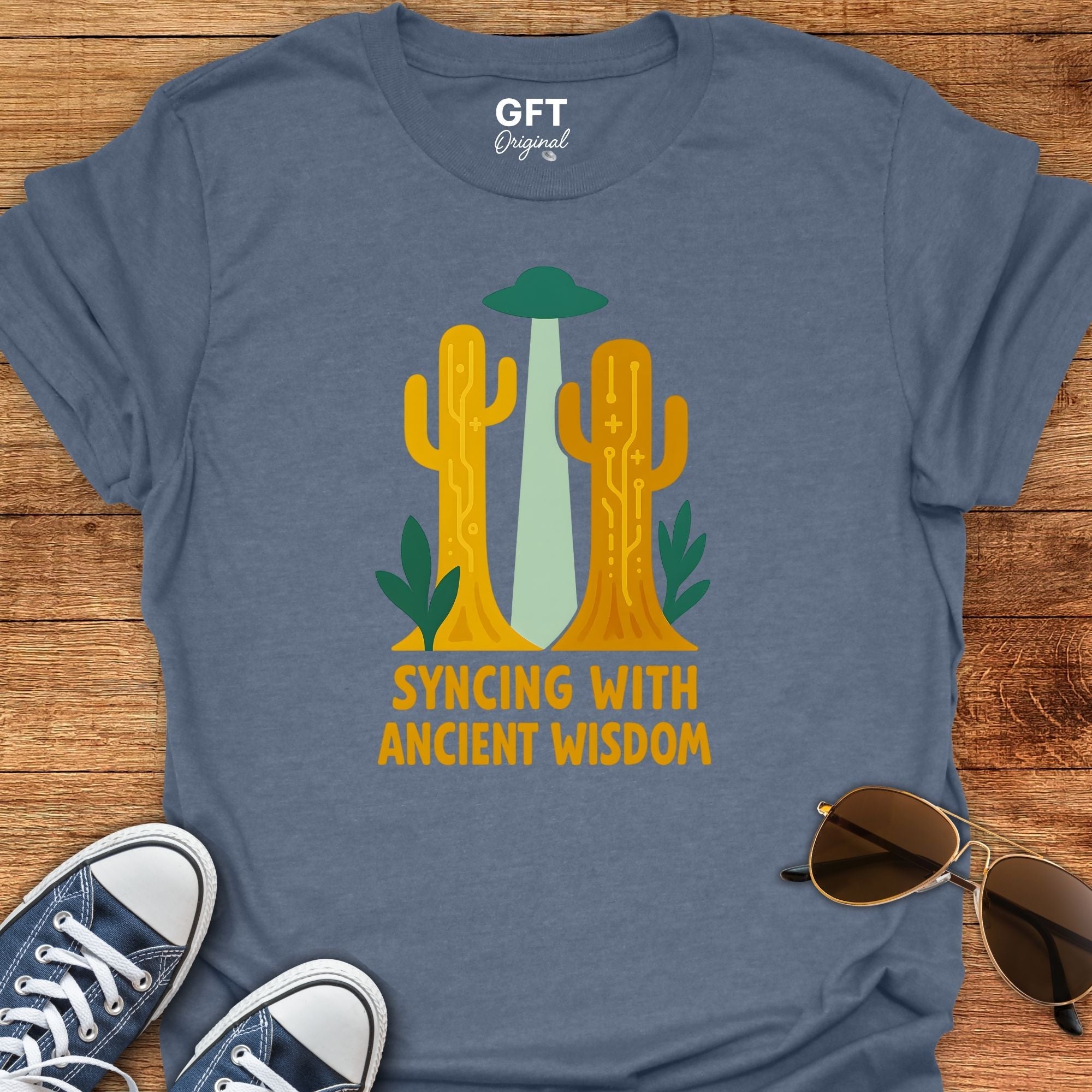 Syncing With Ancient Wisdom (Saguaro) - T-Shirt