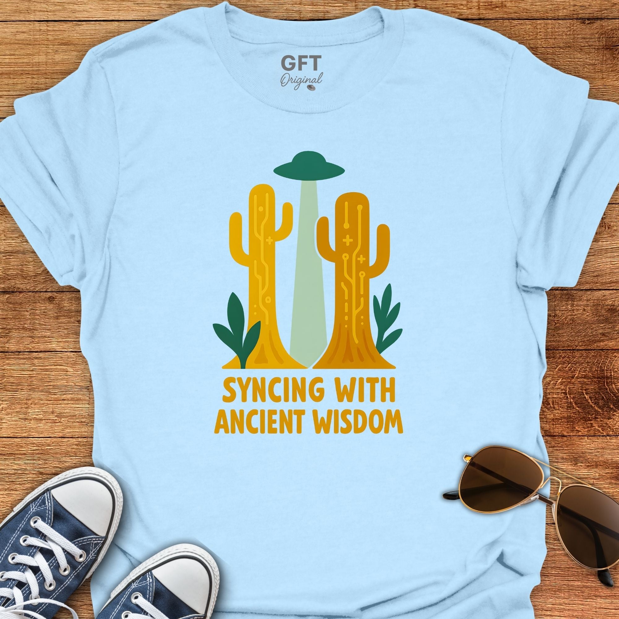 Syncing With Ancient Wisdom (Saguaro) - T-Shirt