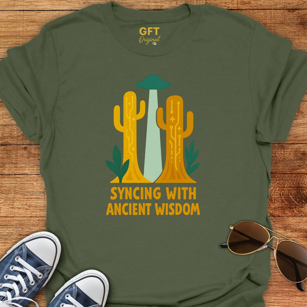 Syncing With Ancient Wisdom (Saguaro) - T-Shirt