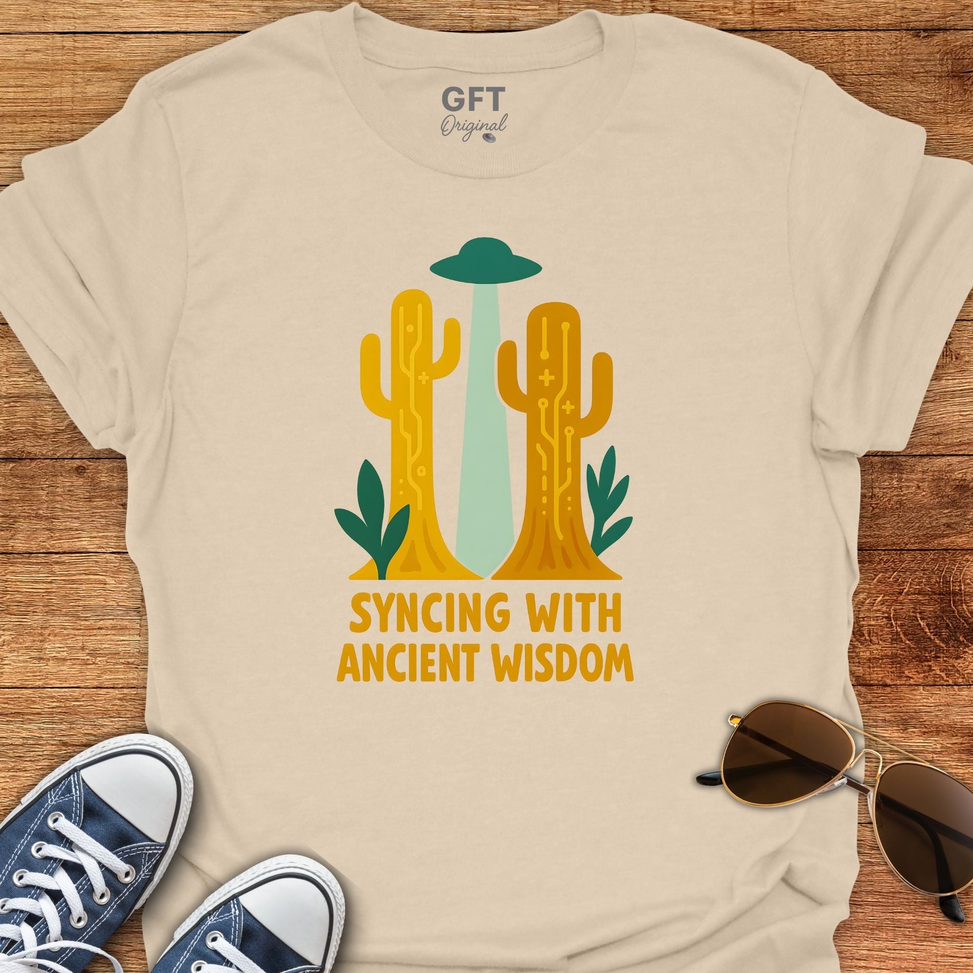 Syncing With Ancient Wisdom (Saguaro) - T-Shirt