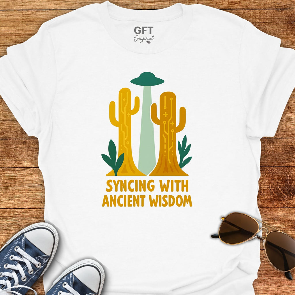 Syncing With Ancient Wisdom (Saguaro) - T-Shirt