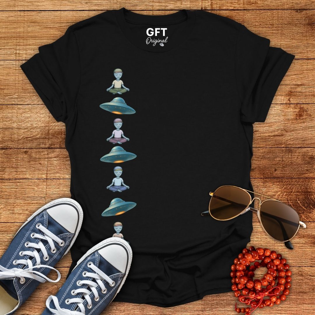 Vertical UFOs & Meditating ETs - T-Shirt