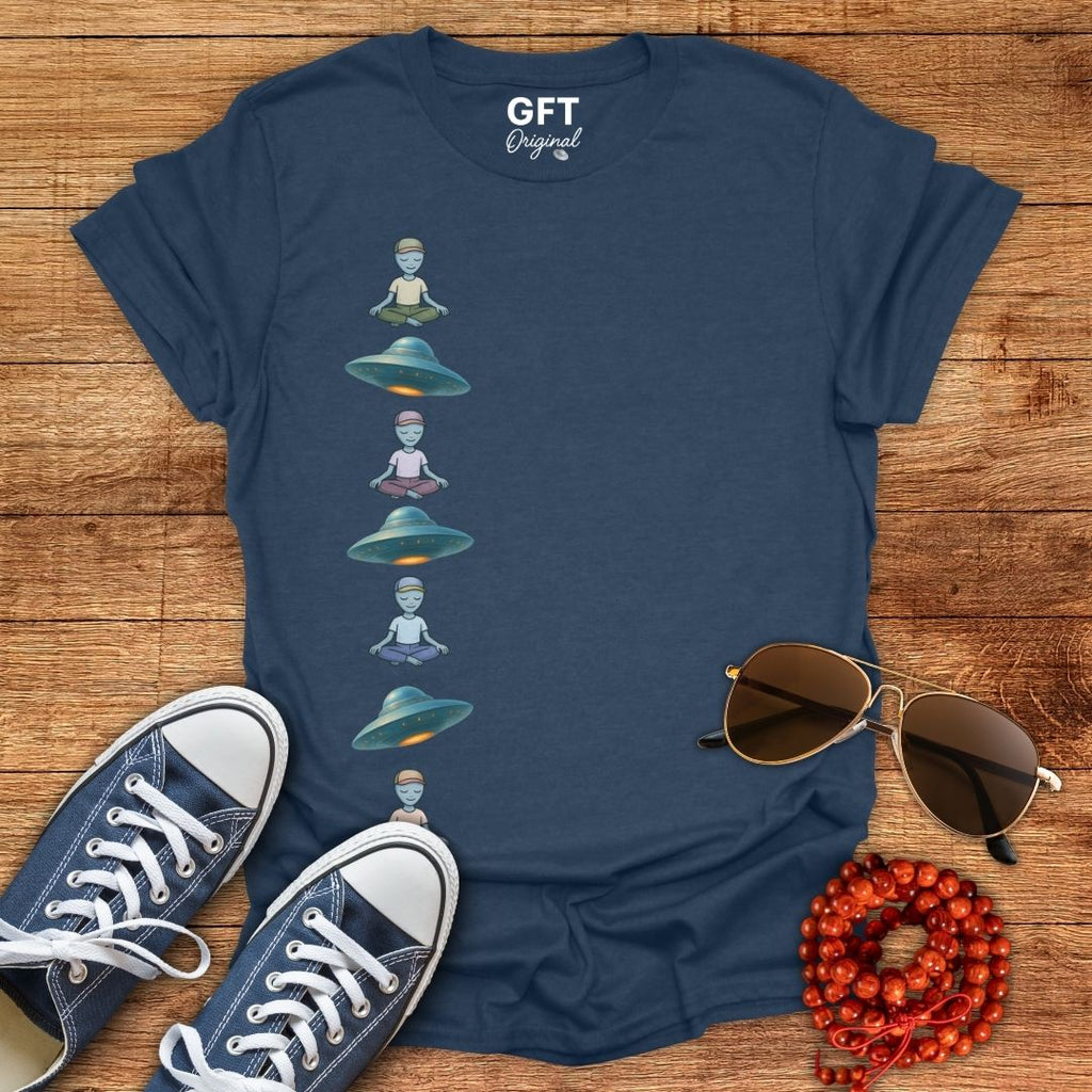 Vertical UFOs & Meditating ETs - T-Shirt