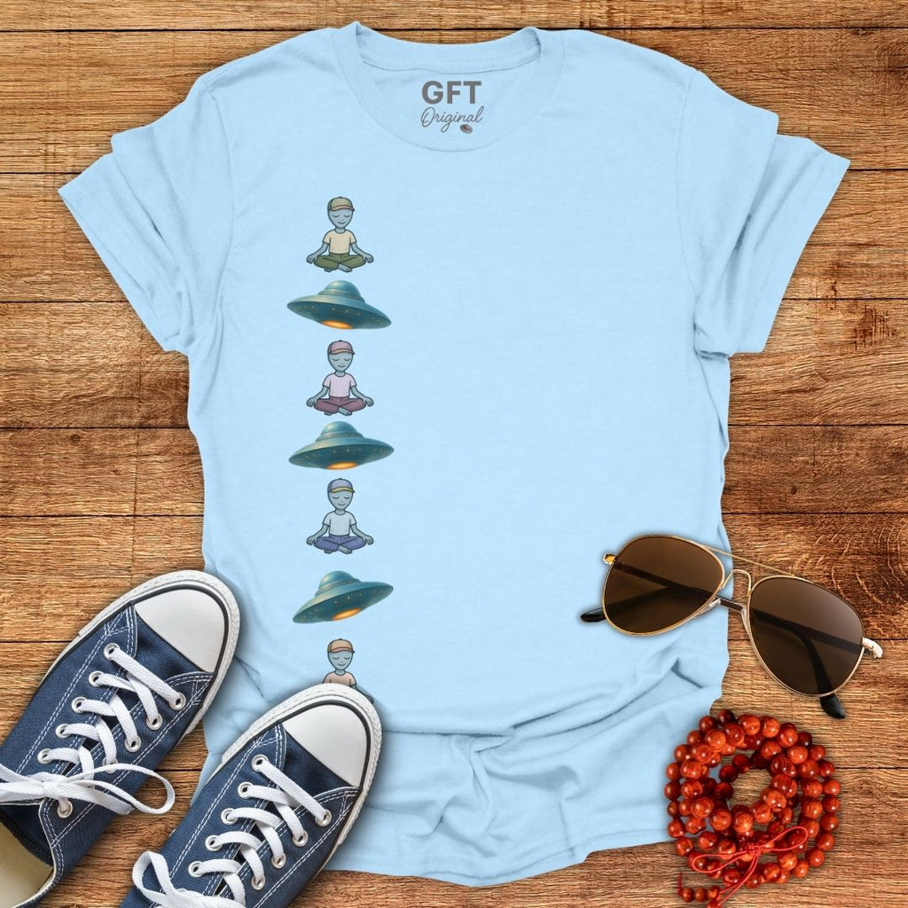 Vertical UFOs & Meditating ETs - T-Shirt