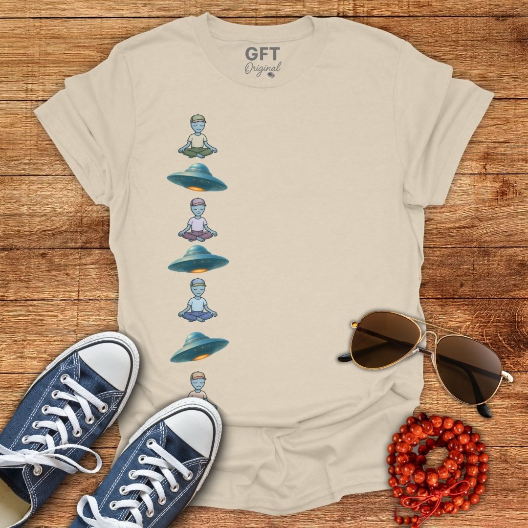 Vertical UFOs & Meditating ETs - T-Shirt